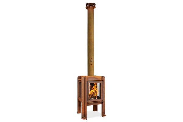 RB73 Fennek 50 4-Sided Glass Outdoor Wood Fireplace