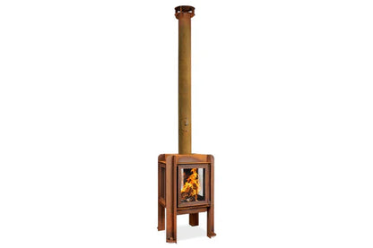 RB73 Fennek 50 4-Sided Glass Outdoor Wood Fireplace