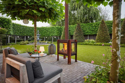 RB73 Fennek 80 4-Sided Glass Outdoor Wood Fireplace