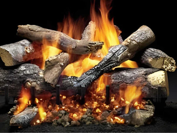 Majestic 30" 3-Tier Fireside Grand Oak Vented Propane Gas Burner and Hearth Kit