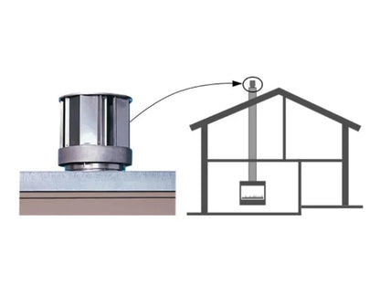 Majestic DVP 12" High Wind Vertical Termination Cap with Storm Collar