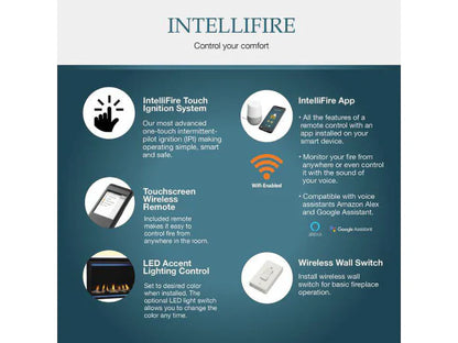 Majestic JADE42IL-B Jade 42" Linear Contemporary Direct Vent Propane Gas Fireplace with IntelliFire Touch Ignition System