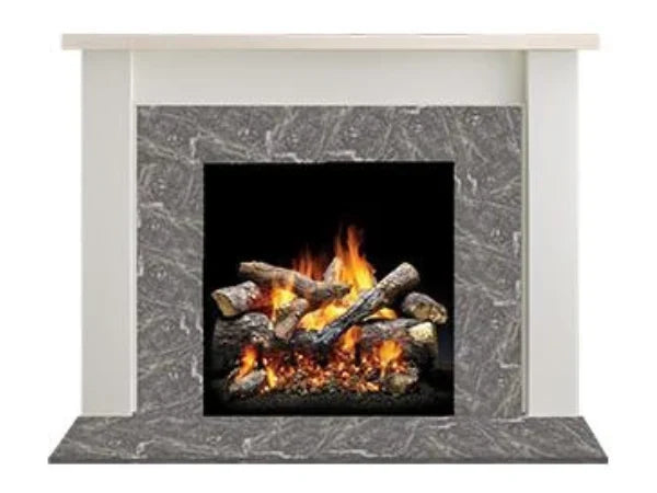 Majestic Laurel C Primed MDF Transitional Style Flush Wood Fireplace Mantel and Maple top with Ebony Stain