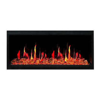 Litedeer Homes Latitude II 48" Seamless Push-in Electric Fireplace With Luster Copper Reflective Fire Glass - ZEF48XA