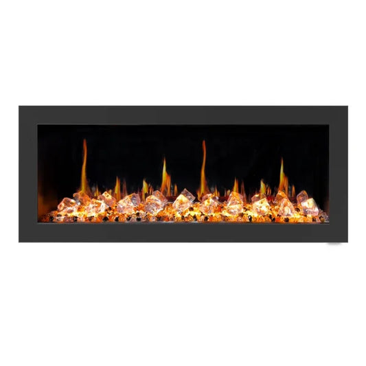 Litedeer Homes Latitude II 48" Seamless Push-in Electric Fireplace With Acrylic Crushed Ice Rocks - ZEF48XC