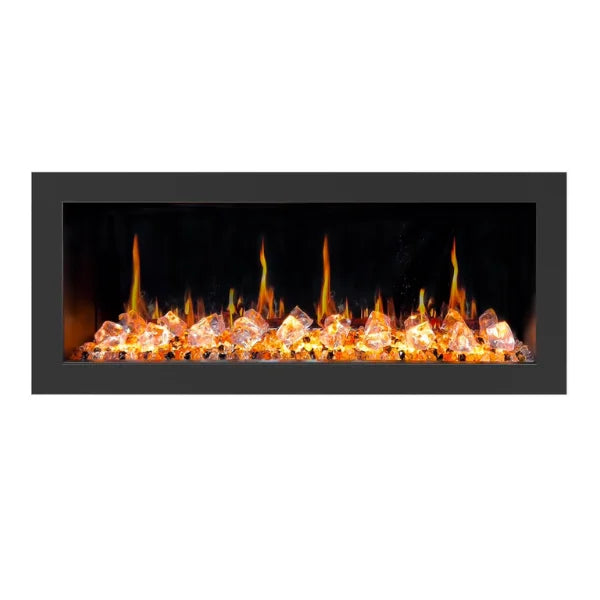 Litedeer Homes Latitude II 48" Seamless Push-in Electric Fireplace With Acrylic Crushed Ice Rocks - ZEF48XC