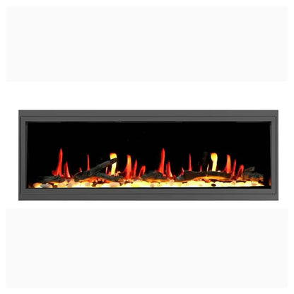 Litedeer Homes Latitude 55" Black Ultra Slim Built-in Linear Smart Electric Fireplace With Driftwood Log & River Rock - ZEF55V