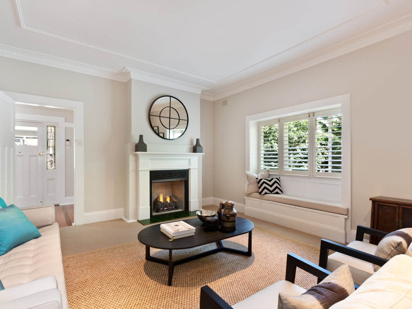 Monessen Lo-Rider 42" Circulating Clean Face Gas Firebox Multi-tonal Gray Herringbone panels