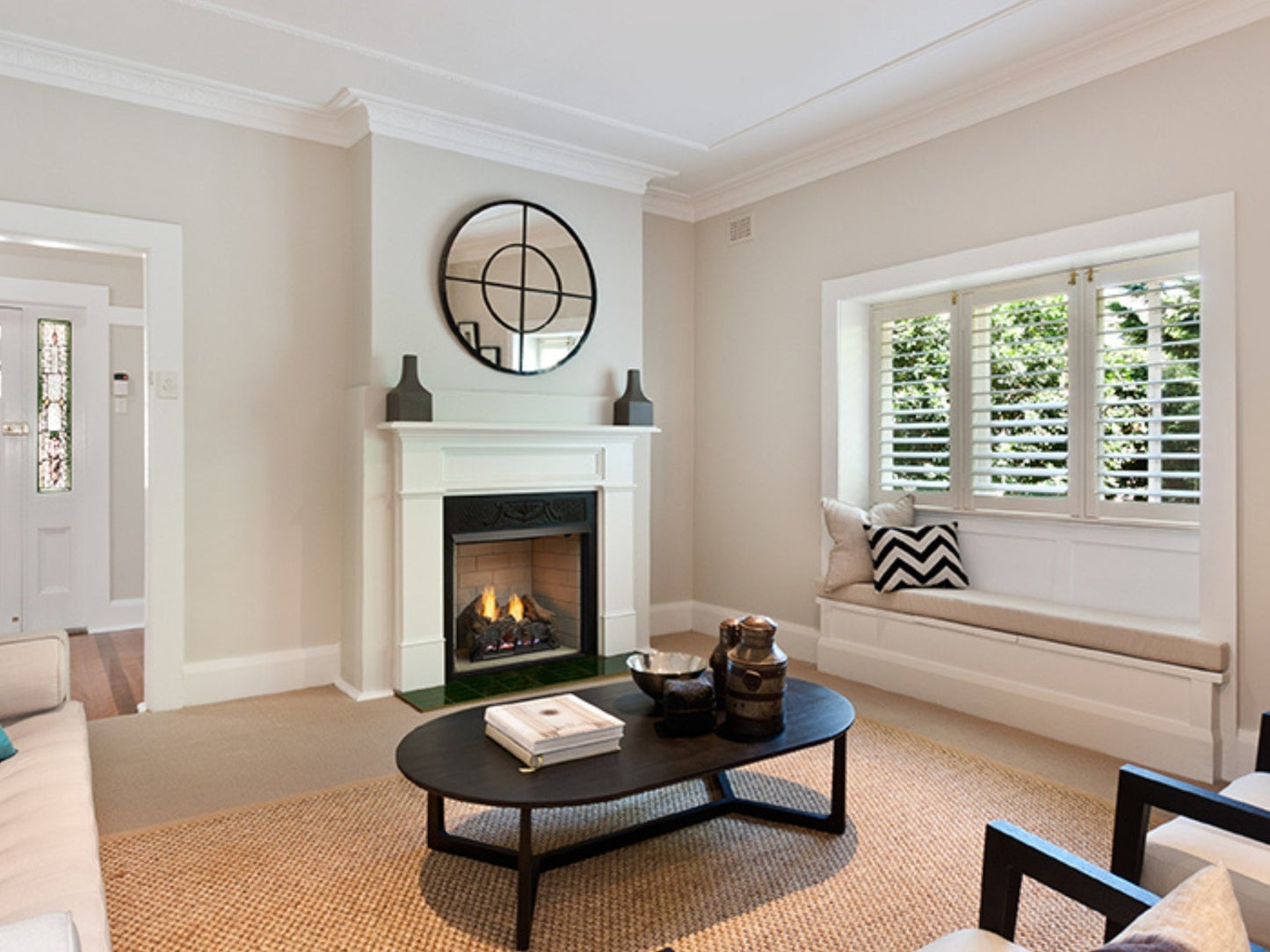 Monessen Lo-Rider 36" Circulating Clean Face Gas Firebox Multi-tonal Gray Herringbone panels