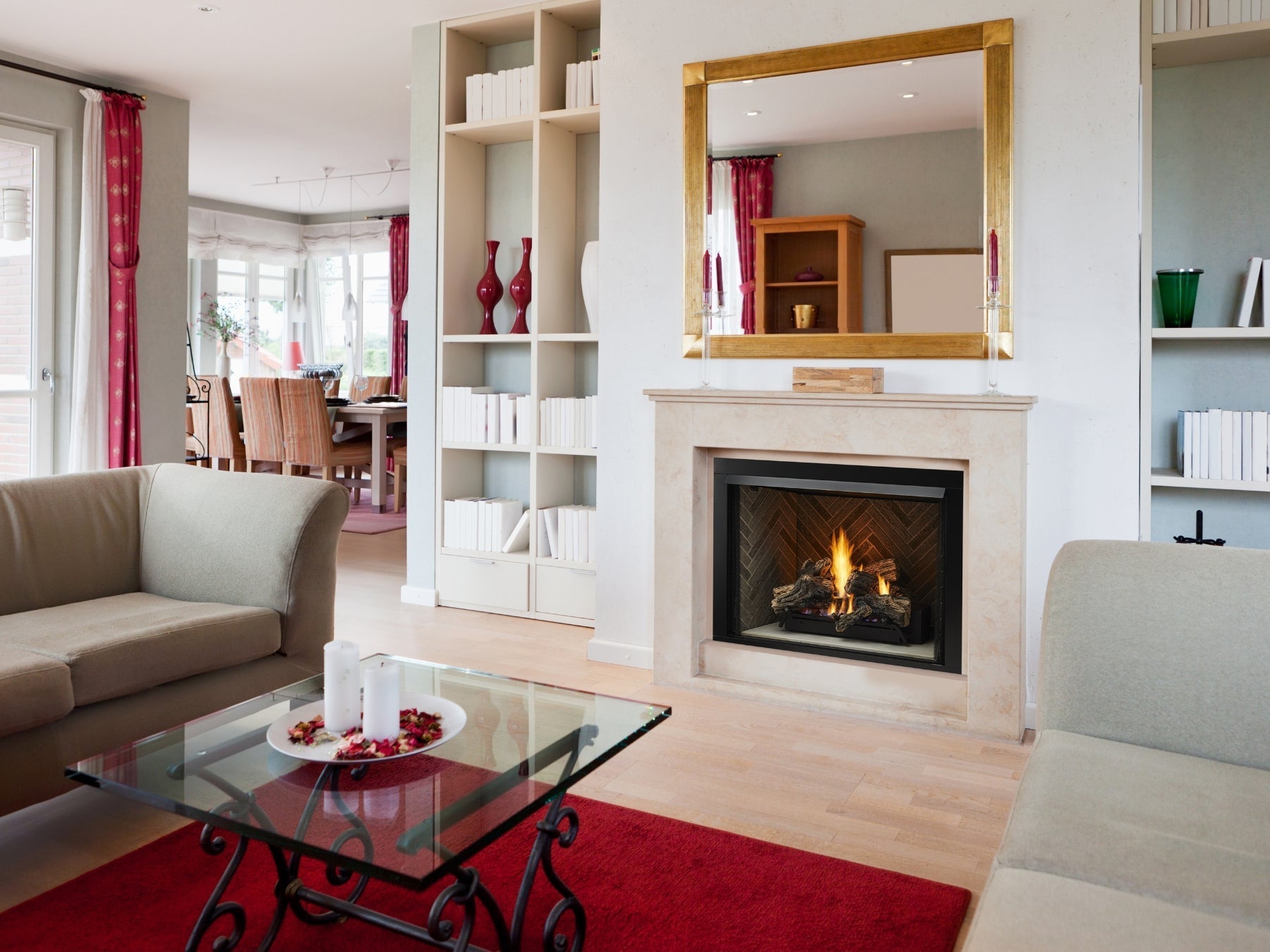 Monessen Lo-Rider 36" Circulating Clean Face Gas Firebox Multi-tonal Gray Traditional panels