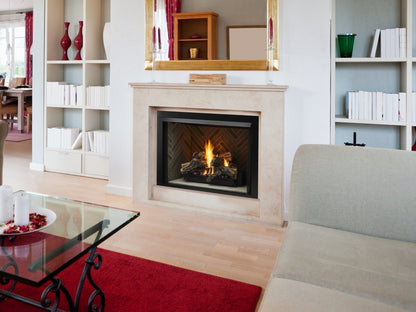 Monessen Lo-Rider 42" Circulating Clean Face Gas Firebox Multi-tonal Gray Herringbone panels