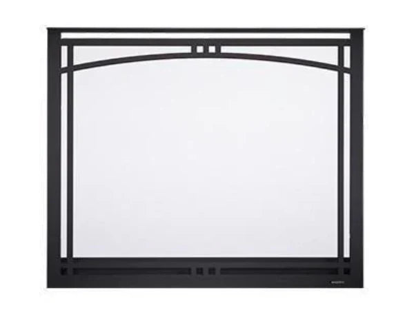 Majestic Manor 39" Black Arched Overlap Fit Front with ClearVue Mesh 36" for Meridian Series 36" Gas Fireplaces