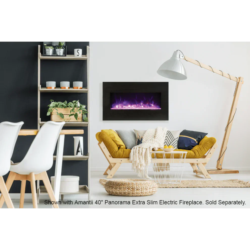 Amantii Gray Bark Birch Wooden Mantel Surround MAN-BMGB-XS40 for BI-40 Xtraslim