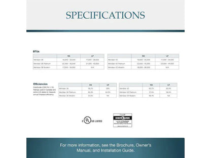 Majestic Meridian Modern 42" Traditional/Contemporary Top Direct Vent Natural Gas Fireplace with IntelliFire Touch ignition System