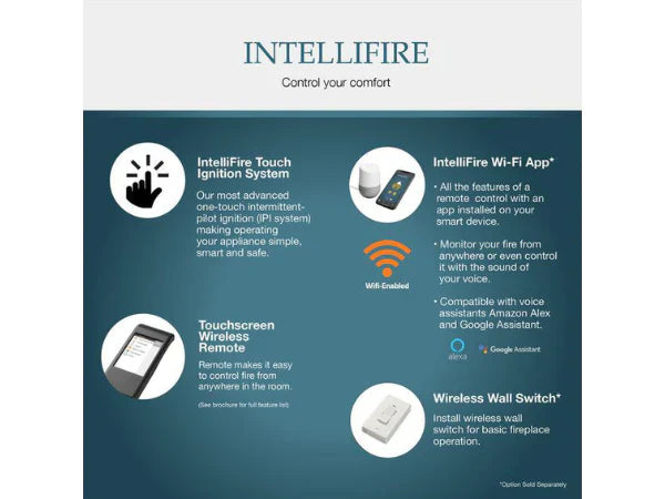 Majestic Meridian 42" Traditional Top/Rear Direct Vent Natural Gas Fireplace with IntelliFire Touch ignition System