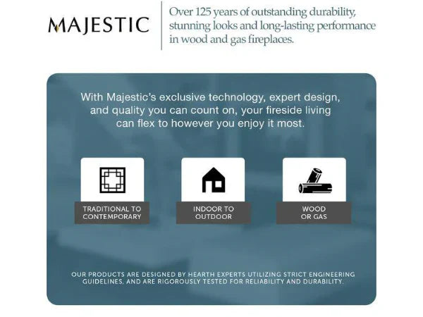 Majestic Meridian 42" Traditional Top/Rear Direct Vent Natural Gas Fireplace with IntelliFire Touch ignition System