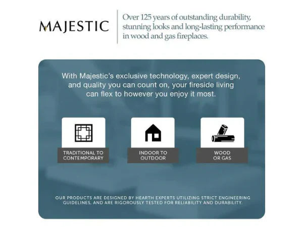 Majestic Meridian Platinum 42" Traditional Top/Rear Direct Vent Propane Gas Fireplace with IntelliFire Touch ignition System