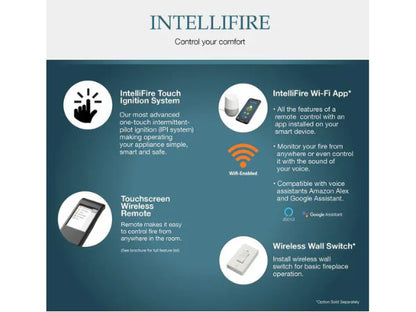 Majestic Meridian Platinum 42" Traditional Top/Rear Direct Vent Propane Gas Fireplace with IntelliFire Touch ignition System