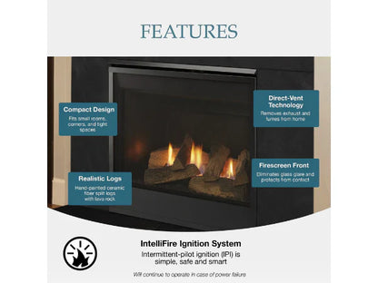 Majestic Mercury 32" Traditional Direct Vent Natural Gas Fireplace with Intellifire Ignition System