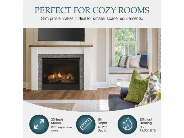 Majestic Mercury 32" Traditional Direct Vent Natural Gas Fireplace with Intellifire Ignition System