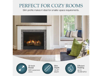 Majestic Mercury 32" Traditional Direct Vent Natural Gas Fireplace with Intellifire Ignition System