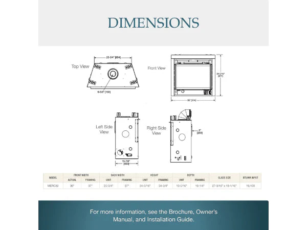 Majestic Mercury 32" Traditional Direct Vent Natural Gas Fireplace with Intellifire Ignition System