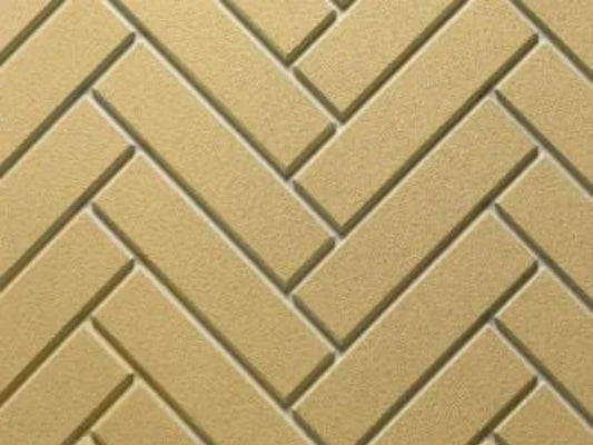 Majestic Yellow Herringbone Brick Refractory Extension for Ashland Wood Burning Fireplace