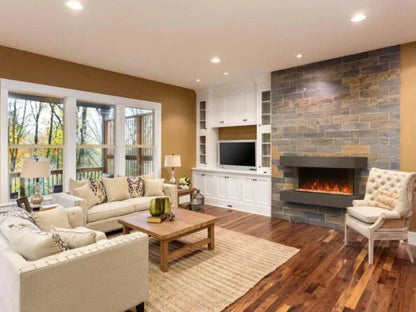 Modern Flames Driftwood Grey Studio Suite Premium Wall Mounted Cabinet for 56" Landscape Pro Multi Fireplace