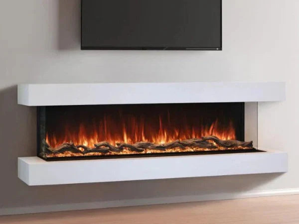 Modern Flames Weathered Walnut Studio Suite Premium Wall Mounted Cabinet for 80" Landscape Pro Multi Fireplace