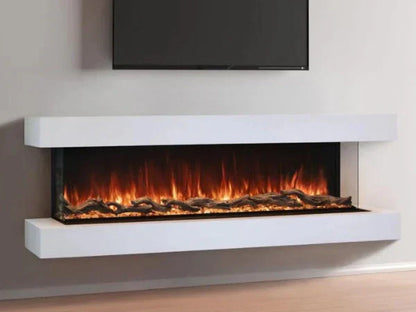 Modern Flames Weathered Walnut Studio Suite Premium Wall Mounted Cabinet for 44" Landscape Pro Multi Fireplace