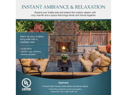 Majestic Courtyard 36" Traditional Outdoor Vent Free Natural Gas Fireplace with Traditional Stacked Concrete Refractory and IntelliFire Ignition System