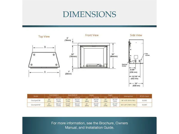 Majestic Courtyard 42" Traditional Outdoor Vent Free Natural Gas Fireplace with IntelliFire Ignition System