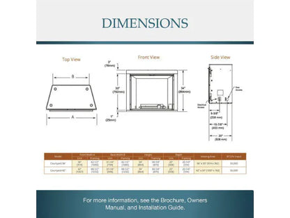 Majestic Courtyard 36" Traditional Outdoor Vent Free Natural Gas Fireplace with Traditional Stacked Concrete Refractory and IntelliFire Ignition System