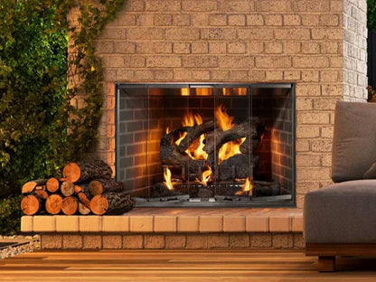 Majestic Cottagewood 36" Traditional Outdoor Wood Burning Fireplace with Gray Traditional Refractory
