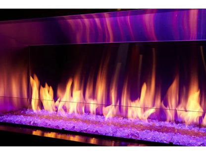 Majestic Lanai 60" Linear Contemporary Outdoor Vent Free Natural Gas Fireplace with Single-Sided IntelliFire Ignition System