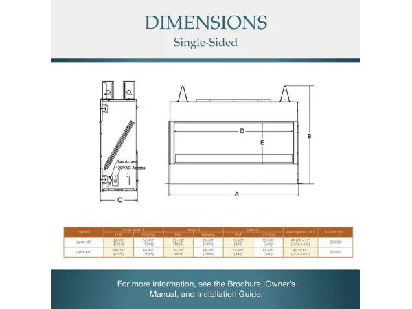 Majestic Lanai 60" Linear Contemporary Outdoor Vent Free Natural Gas Fireplace with Single-Sided IntelliFire Ignition System
