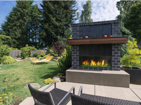 Majestic Lanai 60" Linear Contemporary Outdoor Vent Free Natural Gas Fireplace with Single-Sided IntelliFire Ignition System