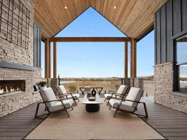 Majestic Lanai 60" Linear Contemporary Outdoor Vent Free Natural Gas Fireplace with Single-Sided IntelliFire Ignition System