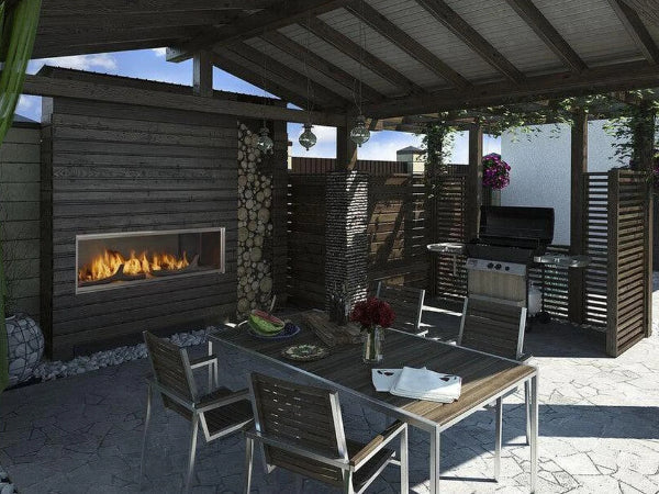 Majestic Lanai 48" Linear Contemporary Outdoor Vent Free Natural Gas Fireplace with Single-Sided IntelliFire Ignition System