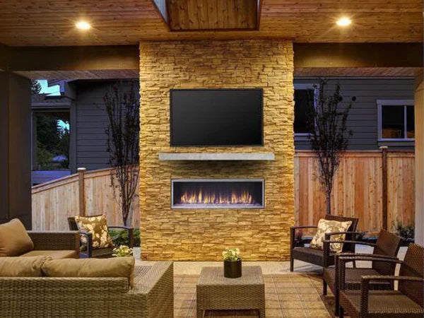 Majestic Lanai 48" Linear Contemporary Outdoor Vent Free Natural Gas Fireplace with Single-Sided IntelliFire Ignition System
