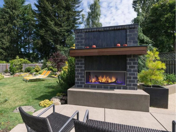 Majestic Lanai 60" Linear Contemporary Outdoor Vent Free Natural Gas Fireplace with Single-Sided IntelliFire Ignition System