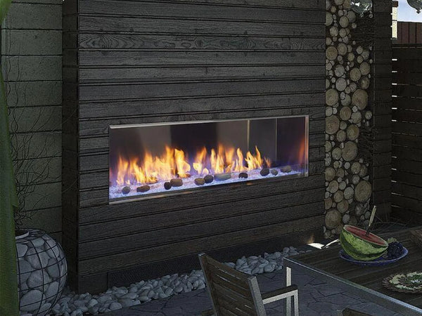 Majestic Lanai See-Through 48" Linear Contemporary Outdoor Vent Free Natural Gas Fireplace with IntelliFire Ignition System
