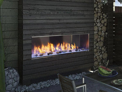 Majestic Lanai See-Through 48" Linear Contemporary Outdoor Vent Free Natural Gas Fireplace with IntelliFire Ignition System