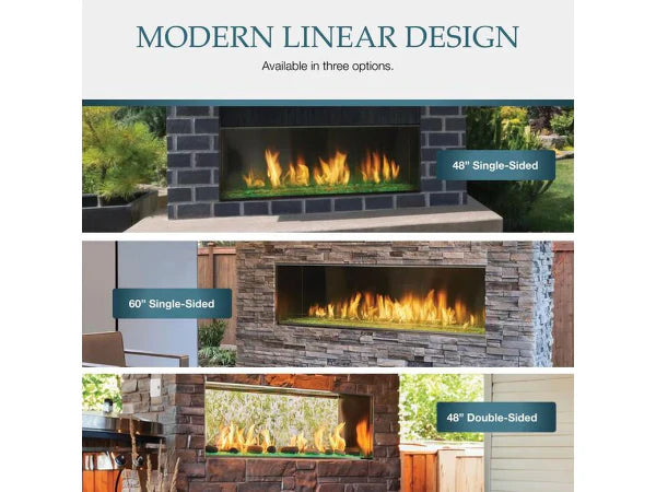 Majestic Lanai See-Through 48" Linear Contemporary Outdoor Vent Free Natural Gas Fireplace with IntelliFire Ignition System