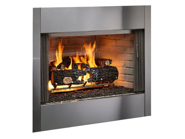Majestic Villawood 36" Traditional Outdoor Wood Burning Fireplace with Herringbone Refractory