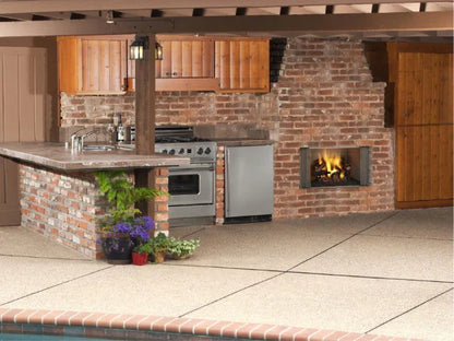 Majestic Villawood 42" Traditional Outdoor Wood Burning Fireplace with Herringbone Refractory
