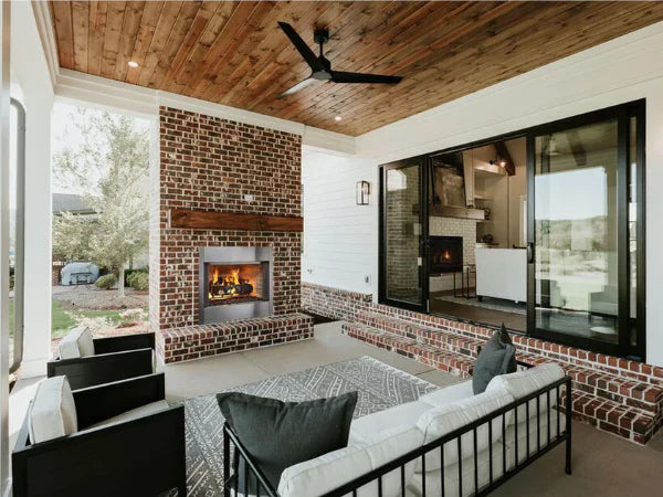 Majestic Villawood 42" Traditional Outdoor Wood Burning Fireplace with Herringbone Refractory