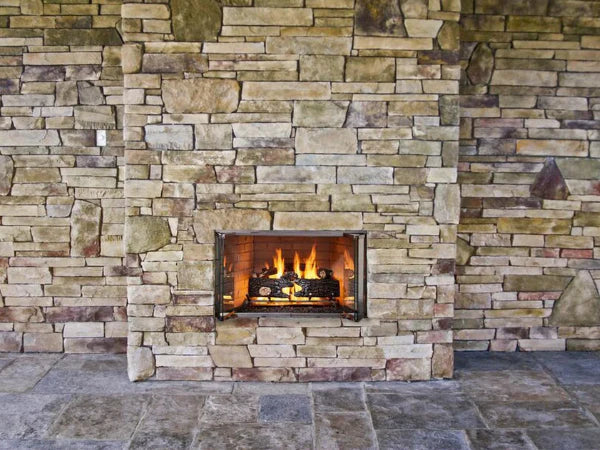 Majestic Villawood 42" Traditional Outdoor Wood Burning Fireplace with Traditional Refractory