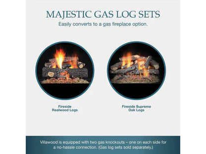 Majestic Villawood 36" Traditional Outdoor Wood Burning Fireplace with Traditional Refractory