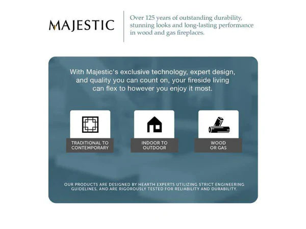 Majestic Villawood 42" Traditional Outdoor Wood Burning Fireplace with Traditional Refractory